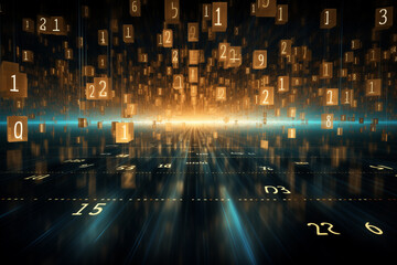 Fototapeta premium Abstract technology digital line electronic network data innovation concept background.