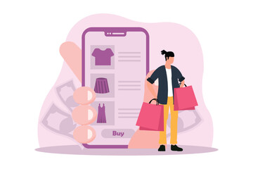 E Commerce Flat Illustration Design