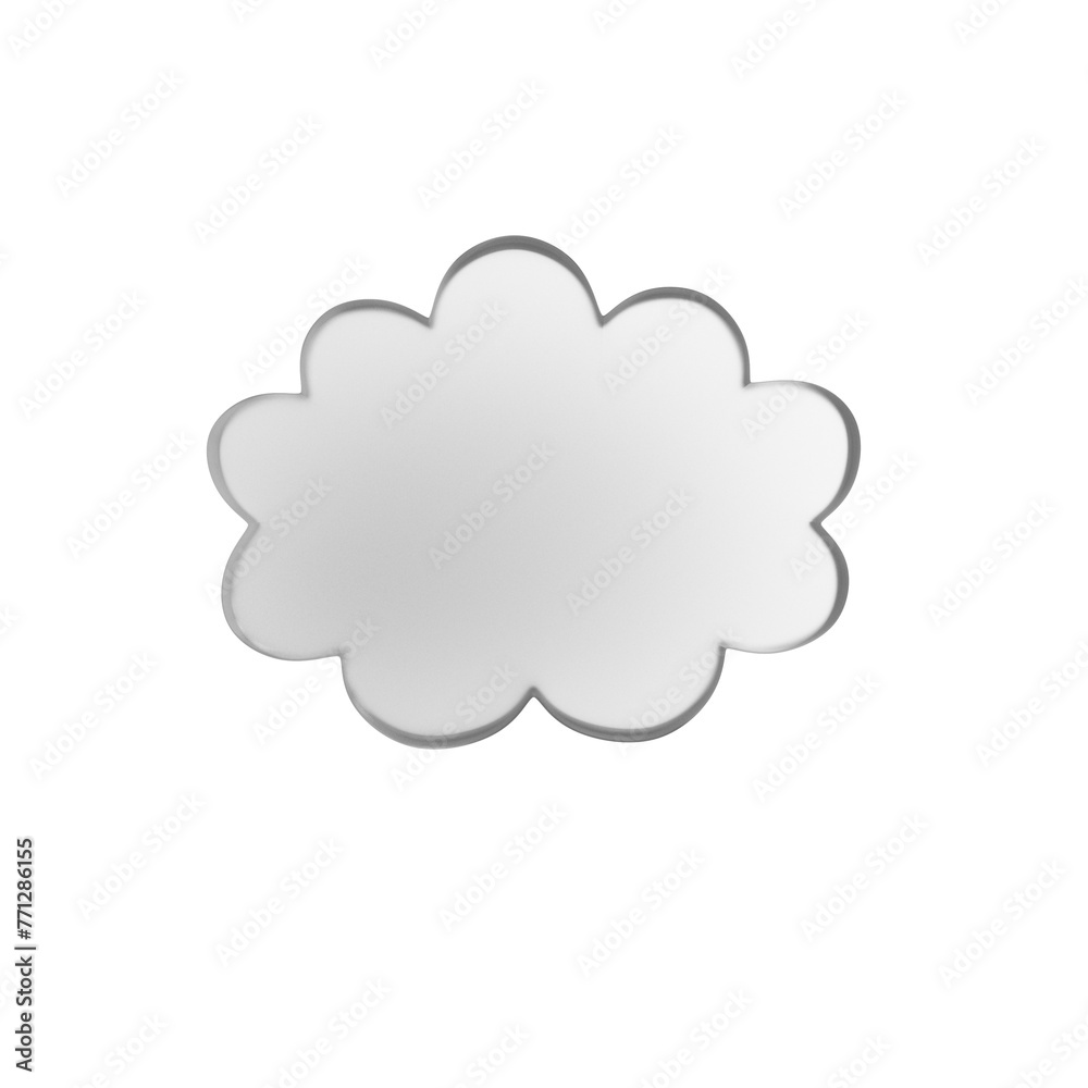 Poster A simplistic cloud shape with a flat design style, isolated on a white background, representing the concept of simplicity or clean design