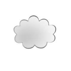 A simplistic cloud shape with a flat design style, isolated on a white background, representing the concept of simplicity or clean design