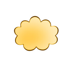 A gold-colored cloud icon on a white background, designed with a glossy finish reflecting soft light, creating a concept of luxury or premium quality