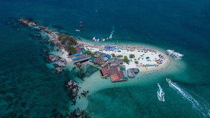 Arerial view Koh Khai Nok, Khai Nok island is one of the most famous island in Thailand, Crystal...