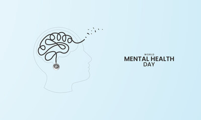 Mental Health Day, Mental health day design for banner, poster, 3D Illustration