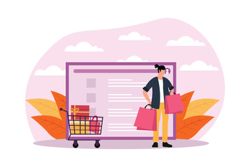 E Commerce Flat Illustration Design