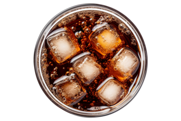 Glass of cola with ice isolated on transparent background Remove png, Clipping Path, pen tool
