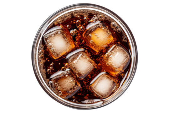 Glass of cola with ice isolated on transparent background Remove png, Clipping Path, pen tool