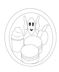 Food And Snacks Coloring Book Page For Kids