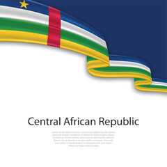 Waving ribbon with flag of Central African Republic