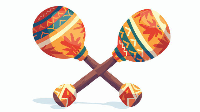 Crossed maracas rumba shakers for music apps and webs