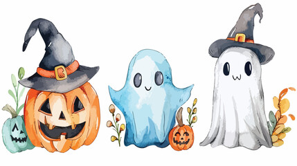 Cute cartoon Halloween concept.digital painting water