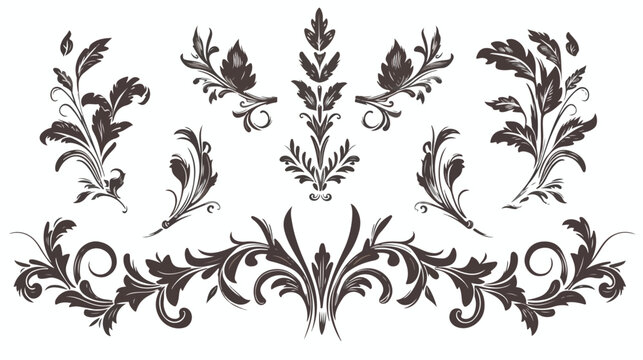 Decorative elements in vintage style for decoration