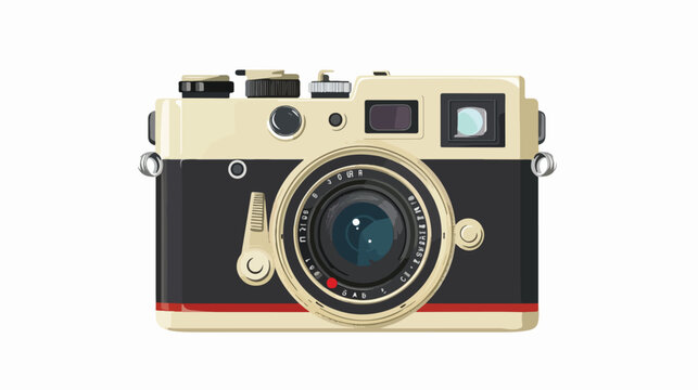 Detailed retro camera isolated over white background