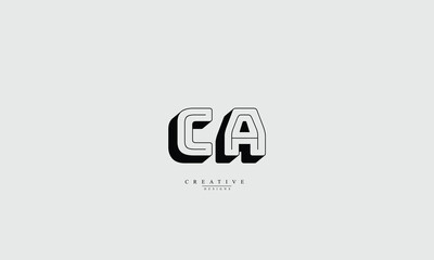 Alphabet letters Initials Monogram logo CA AC C A