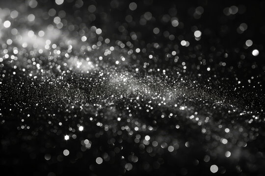 Abstract Artistry of Glowing Embers, A Constellation of Grounded Stars, black and white