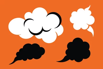 Zelfklevend Fotobehang Smoke icon vector set. Steam symbol illustration on flat background © mobarok8888