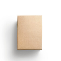 Kraft fordable paper box isolated on transparent background , can be used in a variety of industries, such as food and beverage, cosmetics, and electronics.
