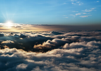 Where the clouds part to reveal the vast expanse of the universe.