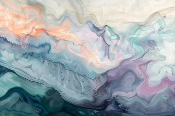 Keuken foto achterwand Kristal : A fluid, ethereal abstract landscape with soothing pastel hues