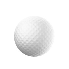 An isolated golf ball with dimpled texture on a white background, depicting the concept of sports equipment