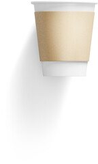 Kraft paper cup isolated on transparent background , can be used in a variety of industries, such as food and beverage, cosmetics, and electronics.
