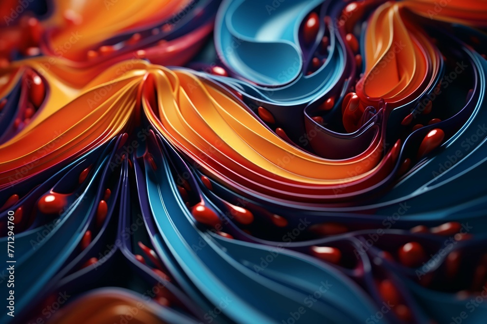 Wall mural a close-up shot of a mysterious and abstract pattern with vibrant colors and intricate details