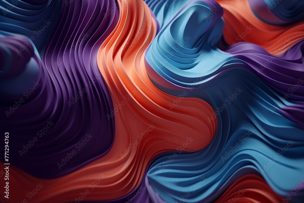 Wall mural a close-up shot of a surreal and abstract pattern with mysterious shapes and forms, featuring a vibr