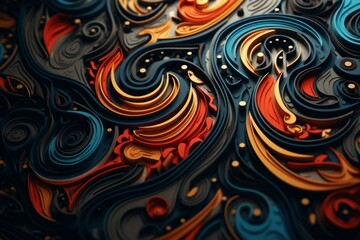 A close-up shot of an abstract and mysterious pattern with vibrant colors and intricate details