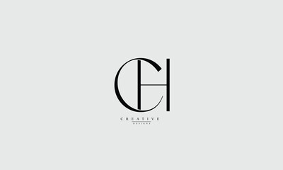Alphabet letters Initials Monogram logo CH C H