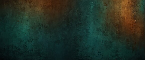 Dark teal to rusty brown color gradient wall texture grunge rough abstract with scratches and small cracks from Generative AI