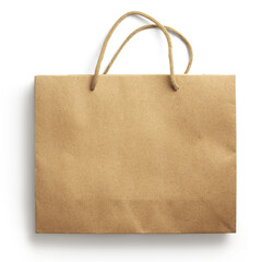 Kraft shopping bag isolated on transparent background , can be used in a variety of industries,...