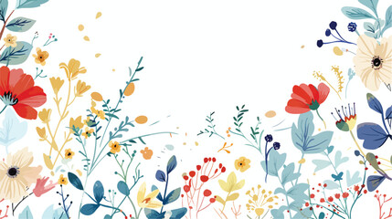 Floral fantasy Flat vector isolated on white background