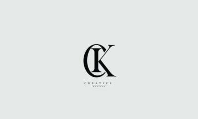 Alphabet letters Initials Monogram logo CK KC C K