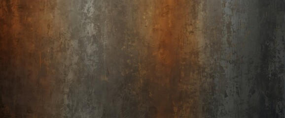 Rusty brown to slate gray color gradient wall texture grunge rough abstract with scratches and small cracks from Generative AI - obrazy, fototapety, plakaty