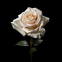 Rose Flower, isolated on black background