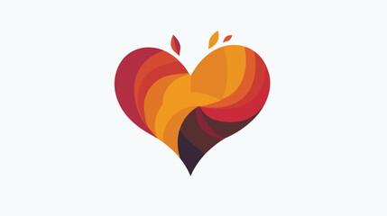 Heart Logo Template vector illustration Flat vector isolated