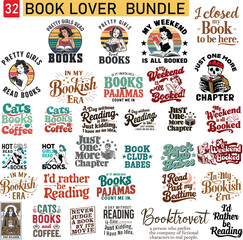 Book Lover Quotes Bundle, Reading Quotes and Bookish Sayings Vector Set
