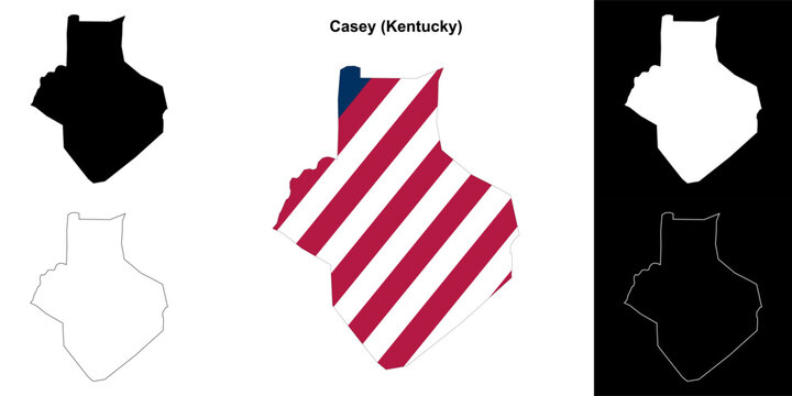 Casey county (Kentucky) outline map set