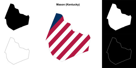 Mason county (Kentucky) outline map set