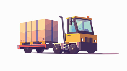 Illustration of an autoloader with a big box Flat vector