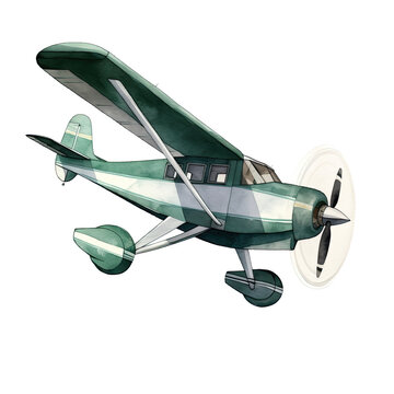 recommend clip art: AI-generated watercolor Airplane clip art illustration. Isolated elements on a white background.	