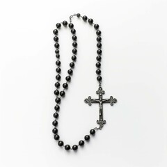 Fototapeta premium Rosary isolated on white background