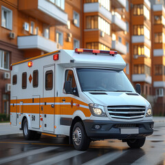 ambulance on a city street
