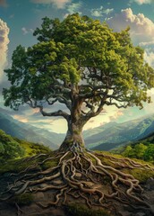 Obraz premium Tree With Exposed Roots