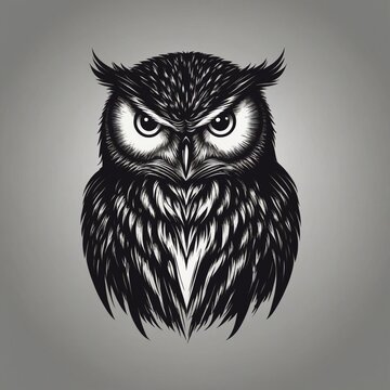 owl black logo silhouette icon design vector