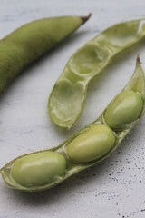 Soy edamame on the table