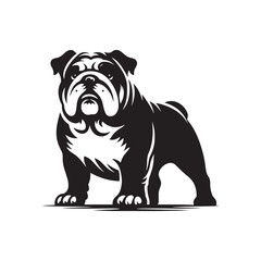 Bulldog Silhouette: Strong, Resolute Canine Breed Profile for Design and Graphic Projects- bulldog vector stock.