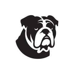 Bulldog Silhouette: Strong, Resolute Canine Breed Profile for Design and Graphic Projects- bulldog vector stock.