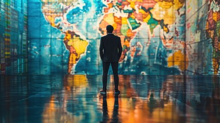 Fototapeta premium The global recession and economic crisis. the complexities of economic, featuring individuals and businesses adapting, strategizing, and striving for stability