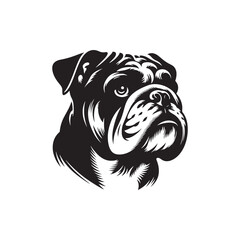 Bulldog Silhouette: Strong, Resolute Canine Breed Profile for Design and Graphic Projects- bulldog vector stock.