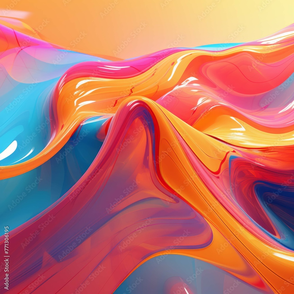 Wall mural ai-generated abstract art with sharp lines and bright colors